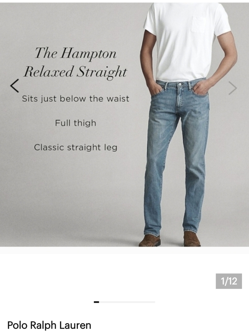 Polo Ralph Lauren Hampton Relaxed Straight Jeans mens 38x30
